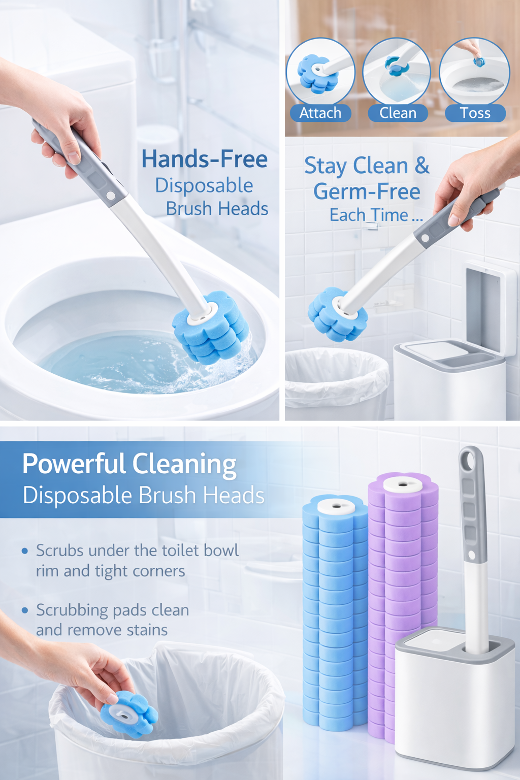 Smart clean toilet brush