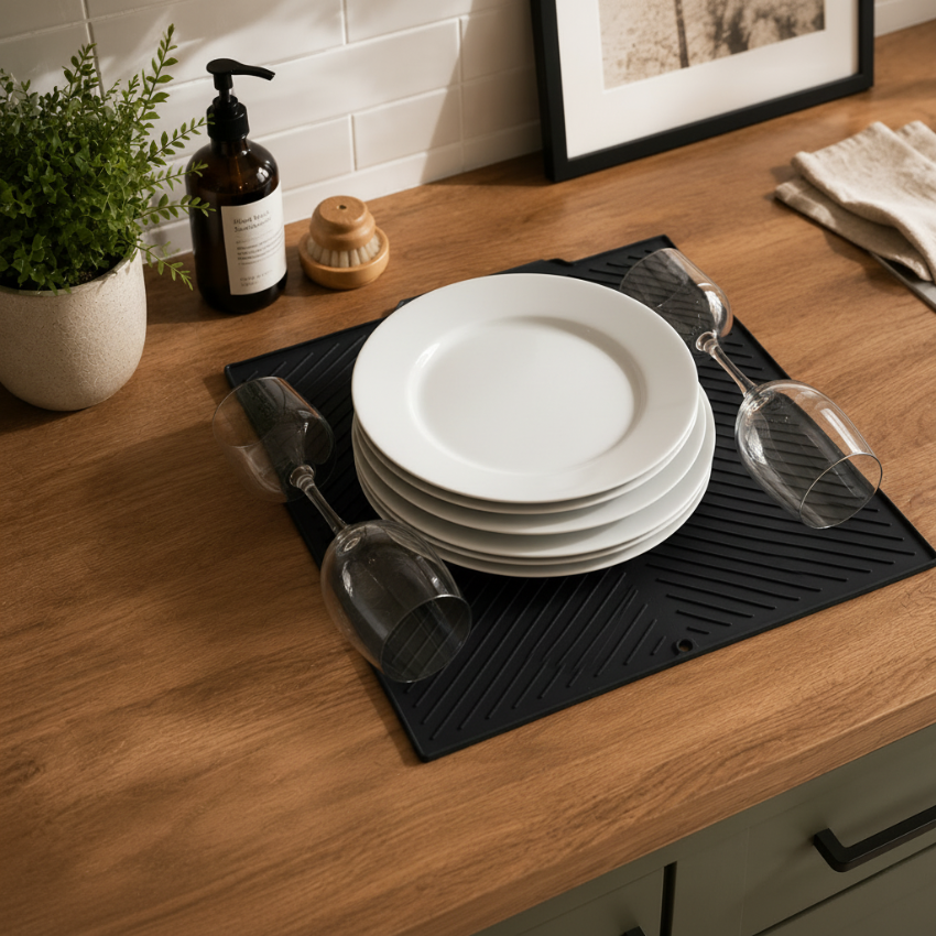 Lifestyle Image – Plates Flat, Glasses on Side